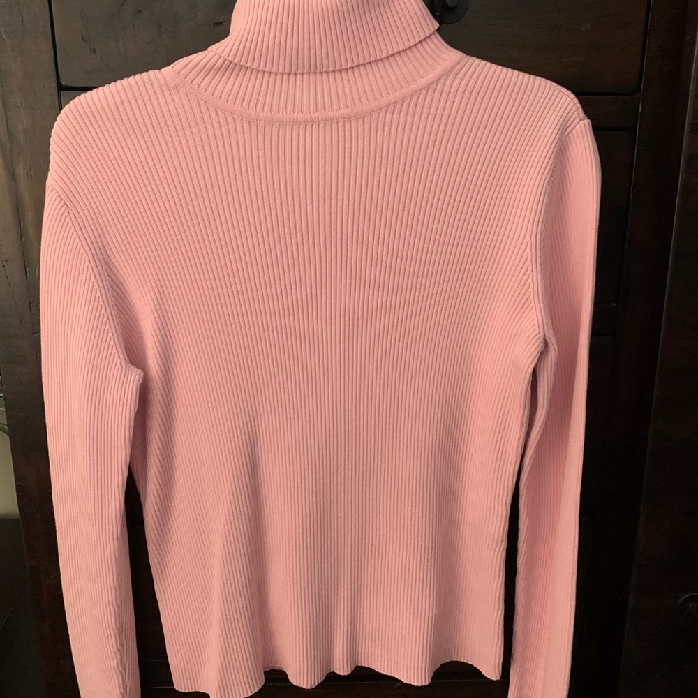 Pink Ribbed Turtleneck - Picture 3 of 3